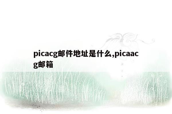 picacg邮件地址是什么,picaacg邮箱