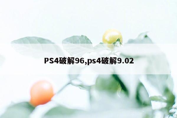 PS4破解96,ps4破解9.02