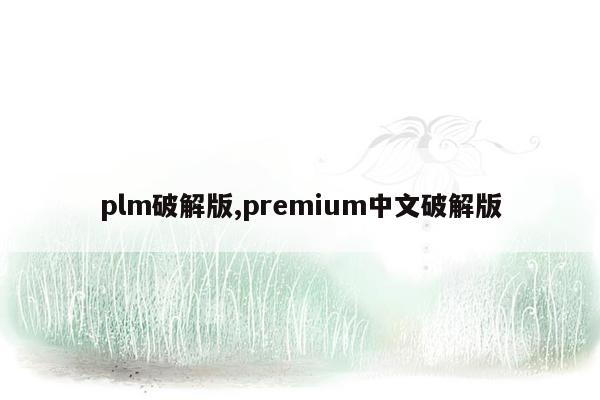 plm破解版,premium中文破解版