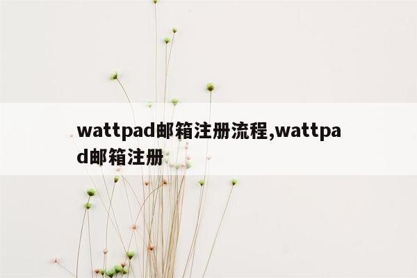 wattpad邮箱注册流程,wattpad邮箱注册