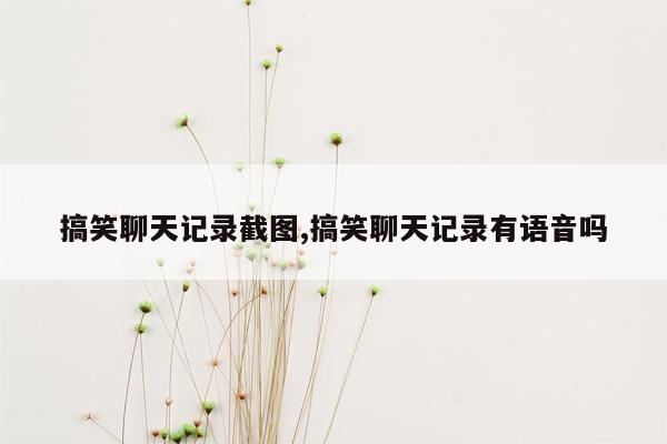 搞笑聊天记录截图,搞笑聊天记录有语音吗